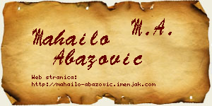 Mahailo Abazović vizit kartica